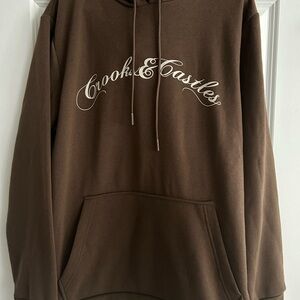 Crooks & Castles Chocolate Brown Hoodie ‘Two Hit’ front and back graphics